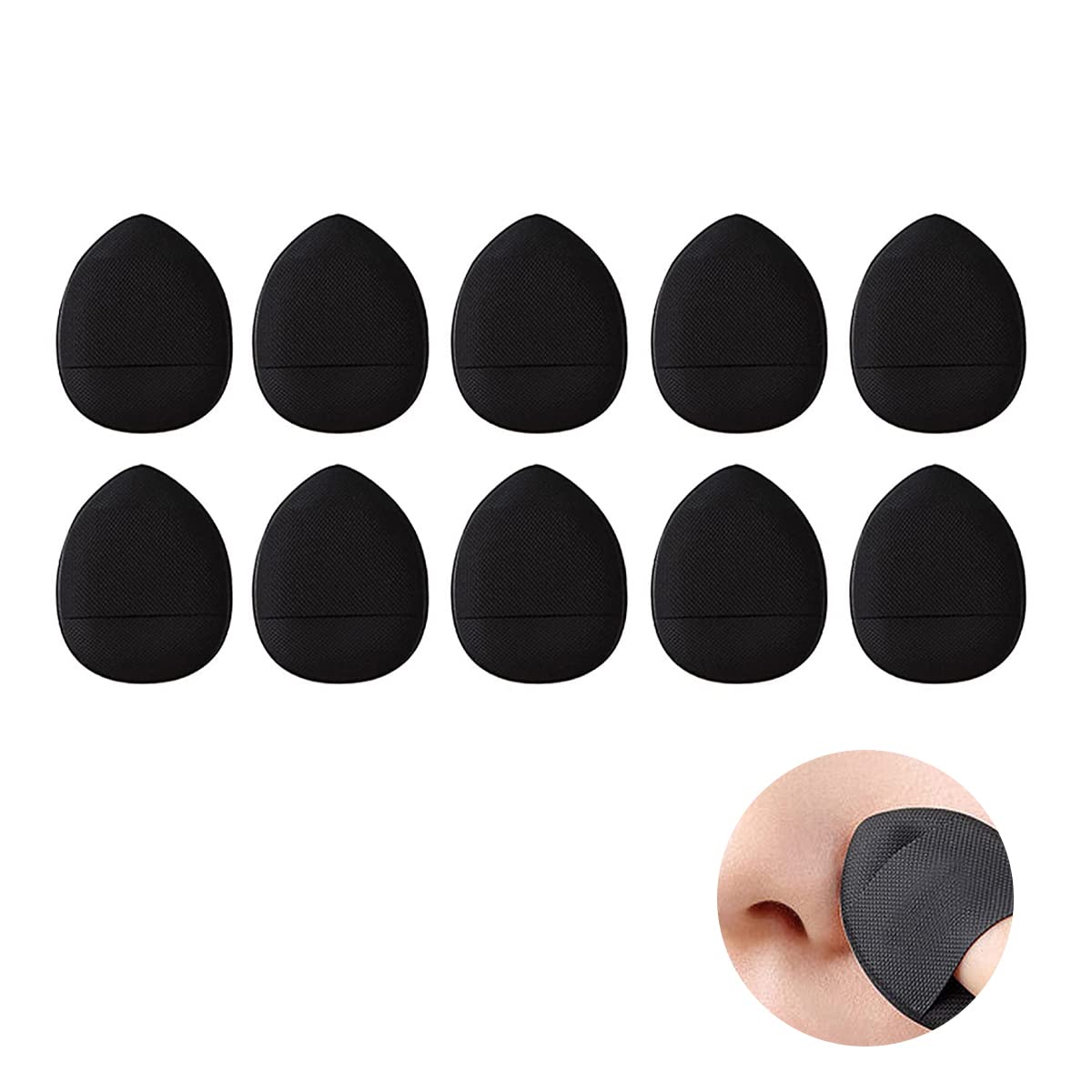 MAYCREATE 10pcs Makeup Powder Puff for Women Beauty Blender Makeup Sponges Mini Finger Puff, Concealer Brush Alternatives, Makeup Blender for Nose Around,Freckles,Eye Bags(black) MAYCREATE 10pcs Makeup Powder Puff for Women Beauty Blender Makeup Sponges Mini Finger Puff, Concealer Brush Alternatives, Makeup Blender for Nose Around,Freckles,Eye Bags(black)